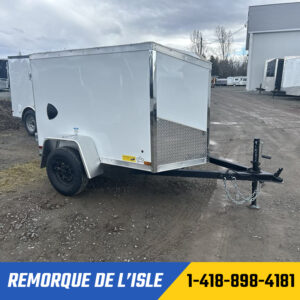 Remorque fermée US Cargo 4x6SA couleur blanc
