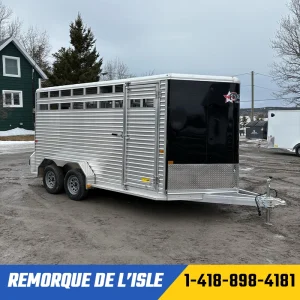 REMORQUE FRONTIER LIVESTOCK POUR ANIMAUX 16' NOIR ET SILVER