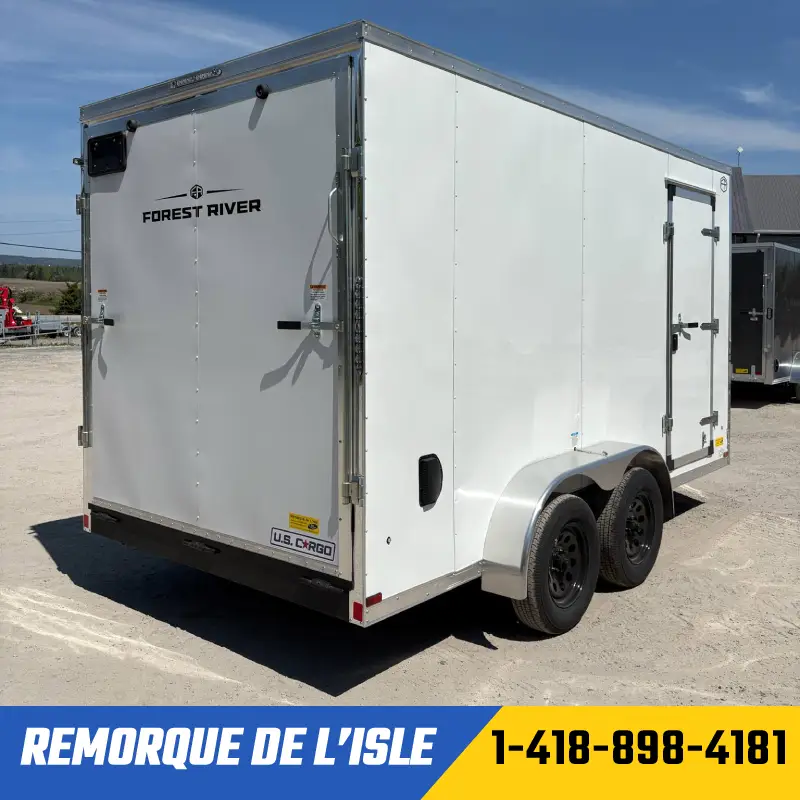 Remorque fermée USCARGO 7x14ta2 couleur blanche